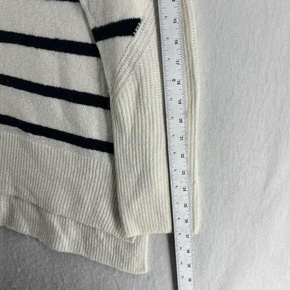 A New Day Sweater Womens XL Cream Black Striped Cowl Mock Neck Heavy Cozy NEW - Picture 5 of 12